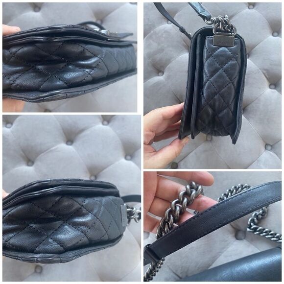 Chanel Black Calfskin Medium Boy Reverso Bag - Picture 10 of 11